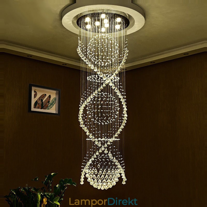Extra Längd 5 Meter Modern Kristalltak Taklampa Inomhus Ljuskrona Belysning Lampor Armaturer