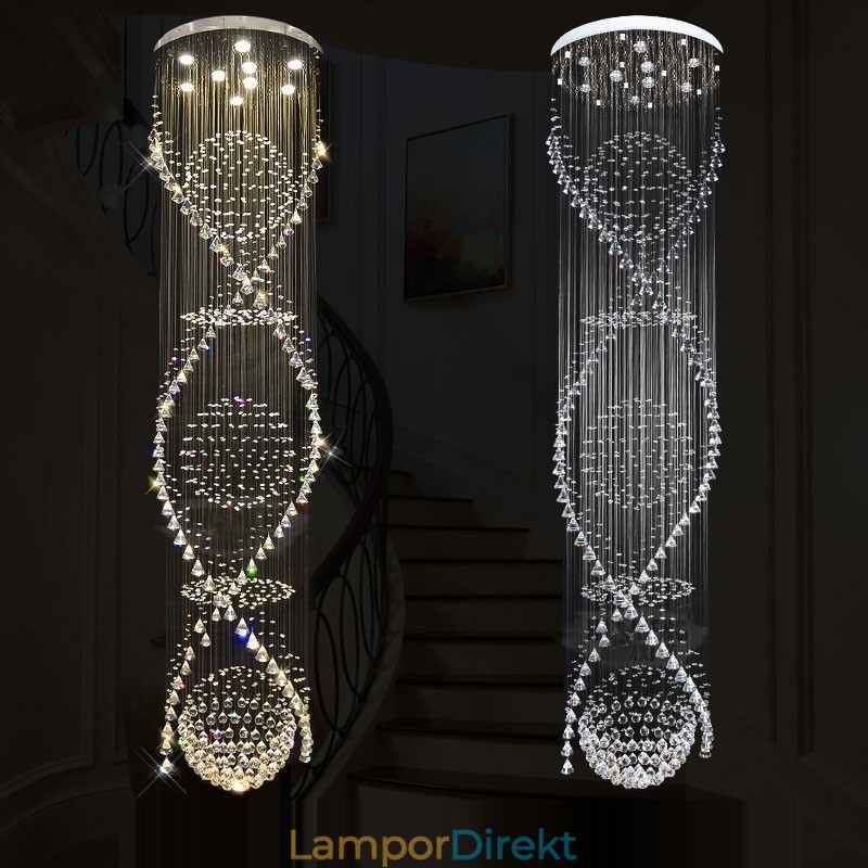 Extra Längd 5 Meter Modern Kristalltak Taklampa Inomhus Ljuskrona Belysning Lampor Armaturer