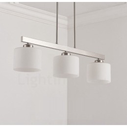 3 Lampor Modern Krom Pendellampa Inomhus Ljuskrona Hemhängande Belysning Lampor Armaturer Med Glasskärmar