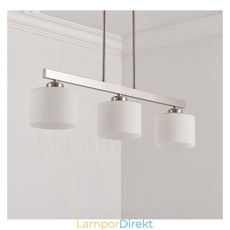 3 Lampor Modern Krom Pendellampa Inomhus Ljuskrona Hemhängande Belysning Lampor Armaturer Med Glasskärmar