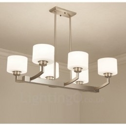 6 Lampor Modern Krom Taklampa Inomhus Ljuskrona Hängande Belysning Lampor Armaturer Med Glasskärmar
