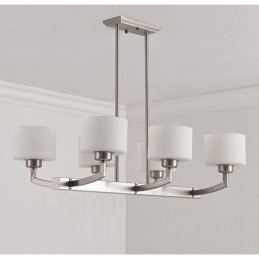 6 Lampor Modern Krom Taklampa Inomhus Ljuskrona Hängande Belysning Lampor Armaturer Med Glasskärmar