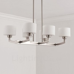6 Lampor Modern Krom Taklampa Inomhus Ljuskrona Hängande Belysning Lampor Armaturer Med Glasskärmar