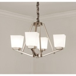 4 Lampor Krom Taklampa Inomhus Modern Ljuskrona Hem Hängande Belysning Lampor Armaturer Med Glasskärmar