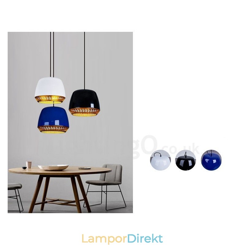 1 Ljus Modern Samtida Taklampa Med Svart Vit Röd Blå Skärm