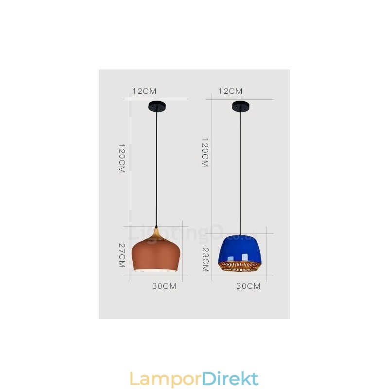 1 Ljus Modern Samtida Taklampa Med Svart Vit Röd Blå Skärm