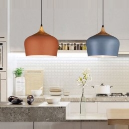 1 Ljus Modern Contemporary Pendel Light Pendel Lampa Med Vit Röd Blå Skärm