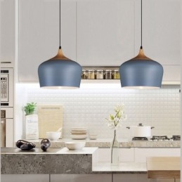 1 Ljus Modern Contemporary Pendel Light Pendel Lampa Med Vit Röd Blå Skärm