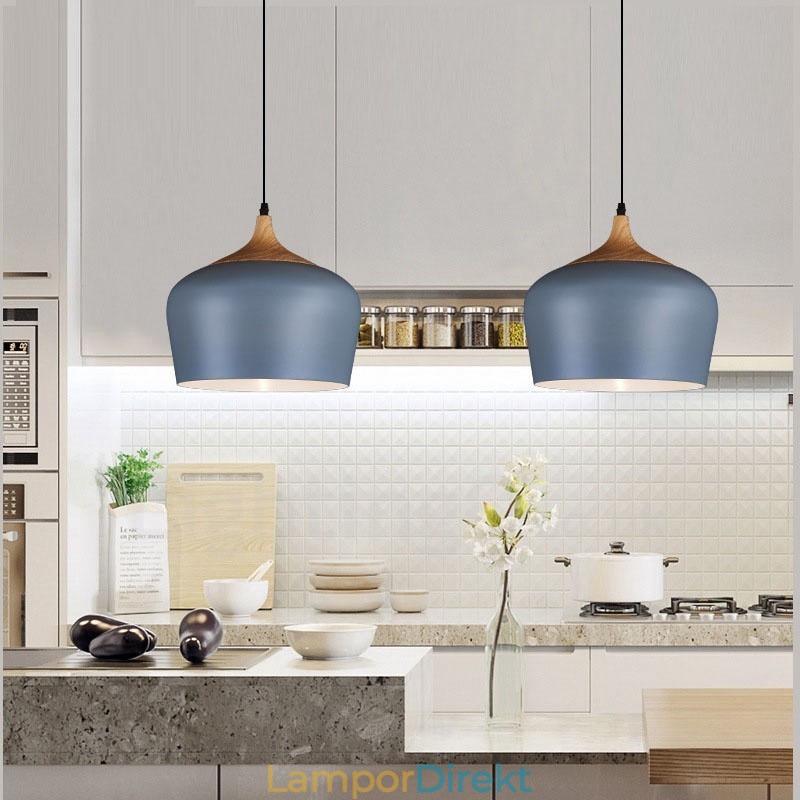 1 Ljus Modern Contemporary Pendel Light Pendel Lampa Med Vit Röd Blå Skärm