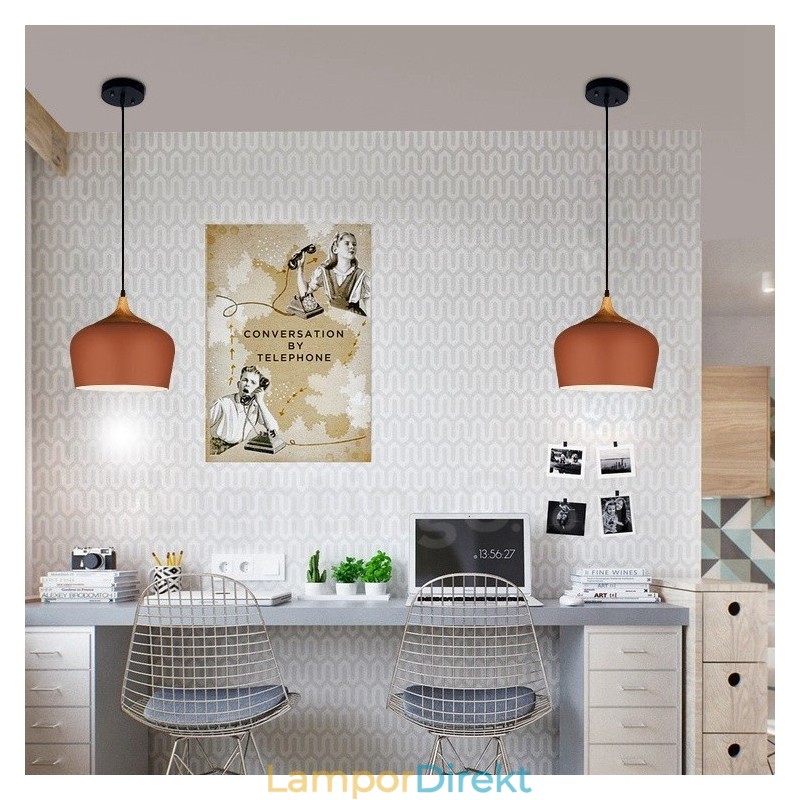 1 Ljus Modern Contemporary Pendel Light Pendel Lampa Med Vit Röd Blå Skärm