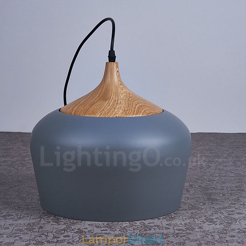 1 Ljus Modern Contemporary Pendel Light Pendel Lampa Med Vit Röd Blå Skärm