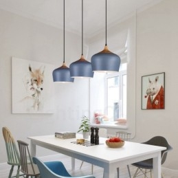 1 Ljus Modern Contemporary Pendel Light Pendel Lampa Med Vit Röd Blå Skärm