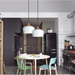 1 Ljus Modern Contemporary Pendel Light Pendel Lampa Med Vit Röd Blå Skärm