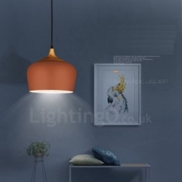 1 Ljus Modern Contemporary Pendel Light Pendel Lampa Med Vit Röd Blå Skärm