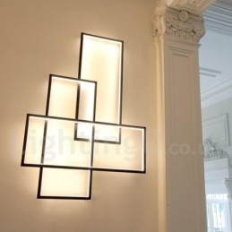 Modern Samtida Aluminiummålning Taklampa Infälld Vägglampa Med Fjärrkontroll Dimmer För Vardagsrumssäng