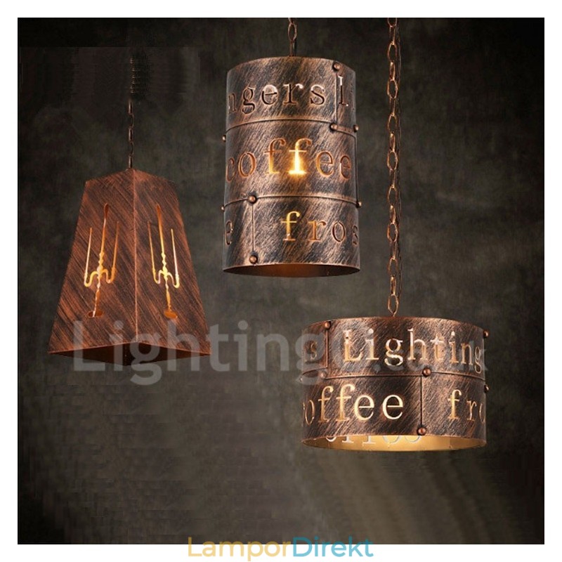 1 Ljus Retro Vintage Pendellampa Cafe House Pendellampa