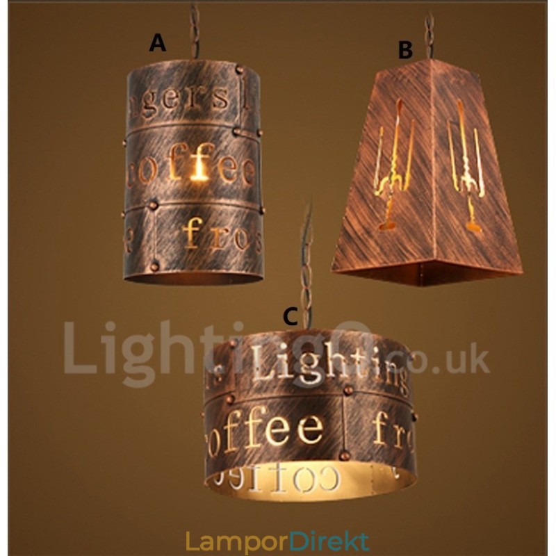 1 Ljus Retro Vintage Pendellampa Cafe House Pendellampa