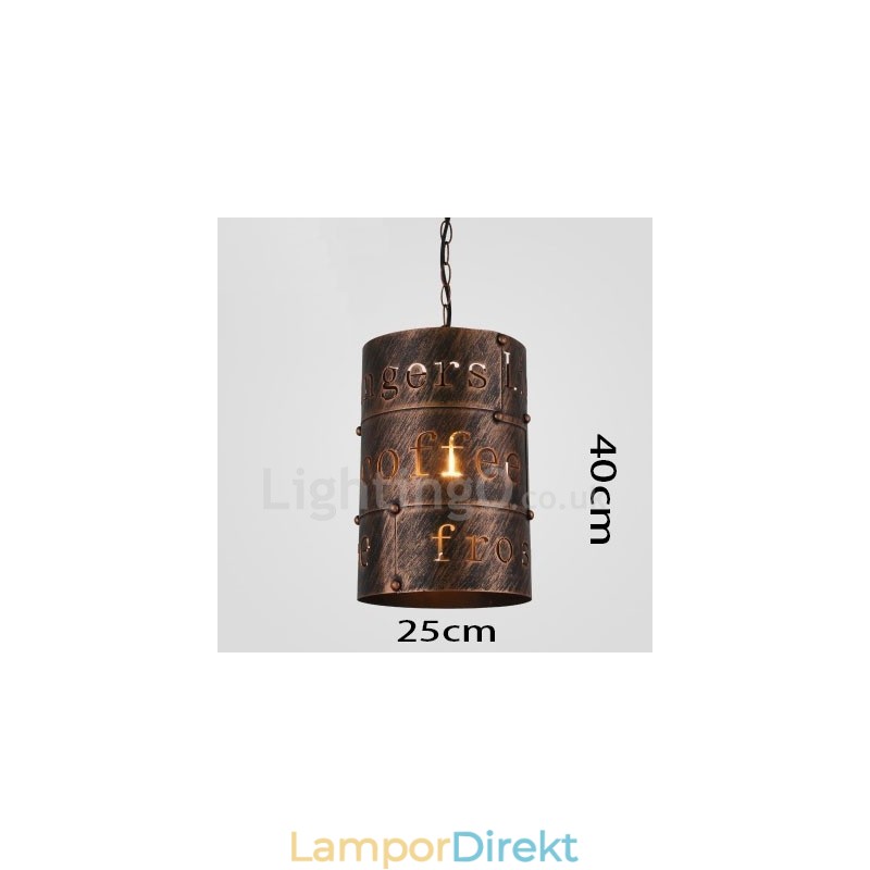 1 Ljus Retro Vintage Pendellampa Cafe House Pendellampa