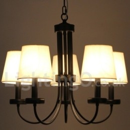 5 Ljus Retro Modern Svart Ljuskrona