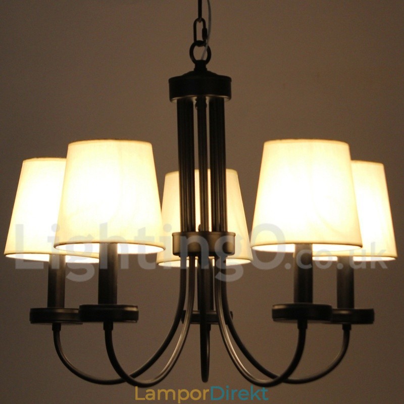 5 Ljus Retro Modern Svart Ljuskrona