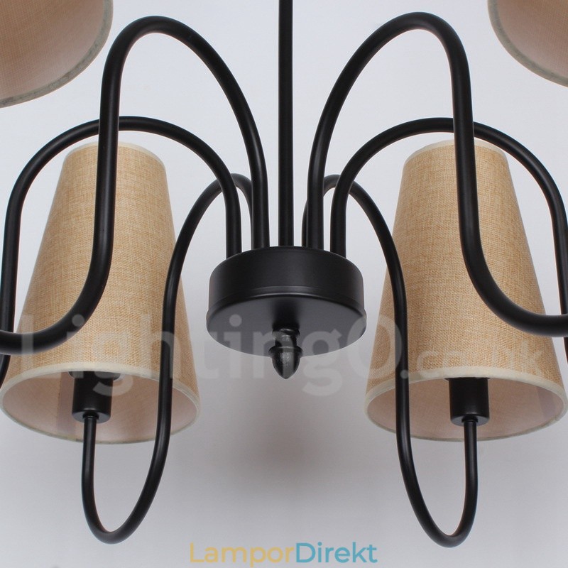 6 Ljus Retro Ljuskrona I Modern Ljusstil
