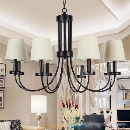 8 Light Retro Contemporary Black Candle Style Ljuskrona 8 Light Retro Contemporary Black Candle Style Ljuskrona