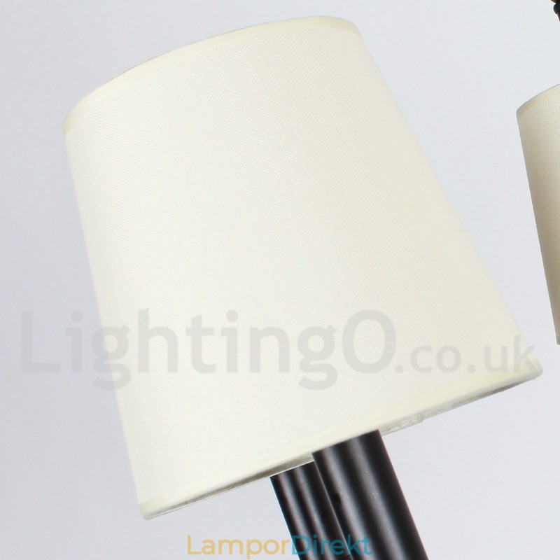 8 Light Retro Contemporary Black Candle Style Ljuskrona