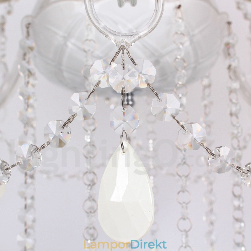 3 Ljus Vit K9 Kristallljuskrona