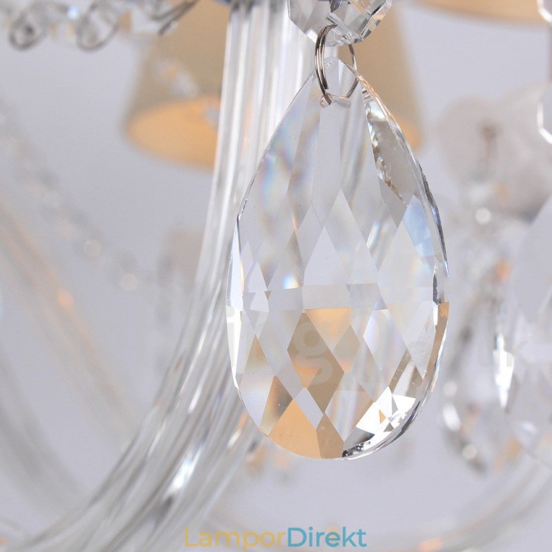 8 Ljus Vit K9 Crystal Candle Style Ljuskrona