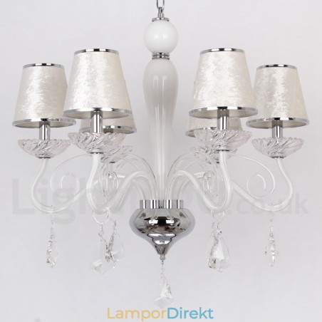 6 Ljus Vit Modern K9-Kristallkrona I Ljusstil 6 Ljus Vit Modern K9-Kristallkrona I Ljusstil
