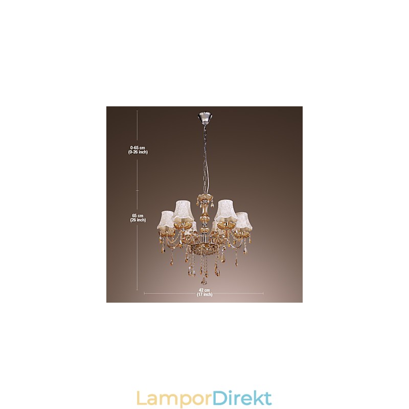 Europeiska Stil Lyx 6 Ljus Ljuskrona Med K9 Crystal