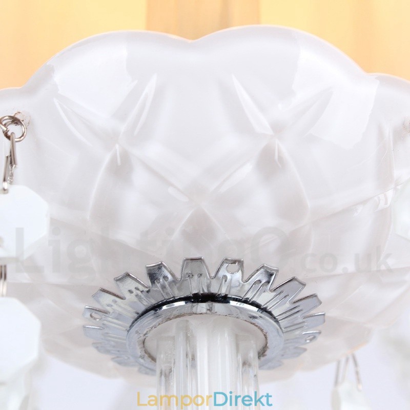 8 Ljus Vit K9 Crystal Candle Style Ljuskrona