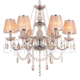 6 Ljus K9 Crystal Candle Style Ljuskrona