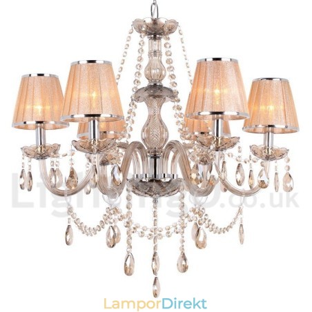 6 Ljus K9 Crystal Candle Style Ljuskrona 6 Ljus K9 Crystal Candle Style Ljuskrona