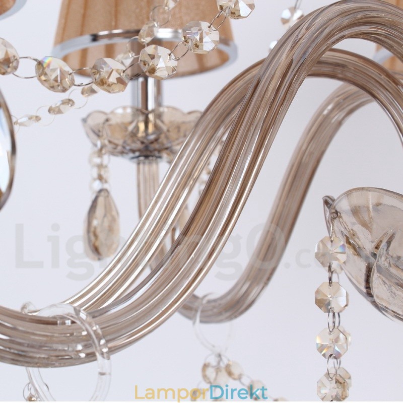 6 Ljus K9 Crystal Candle Style Ljuskrona