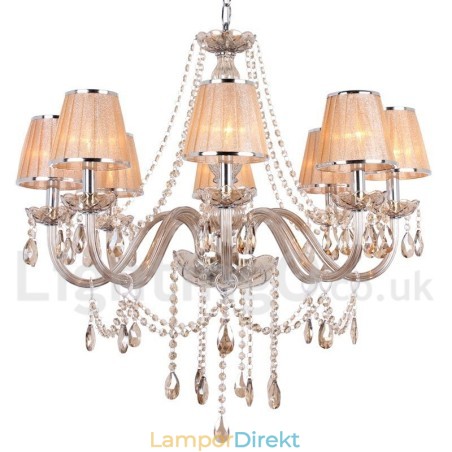 8 Ljus K9 Crystal Candle Style Ljuskrona 8 Ljus K9 Crystal Candle Style Ljuskrona