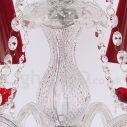 6 Ljusröd K9 Crystal Candle Style Ljuskrona