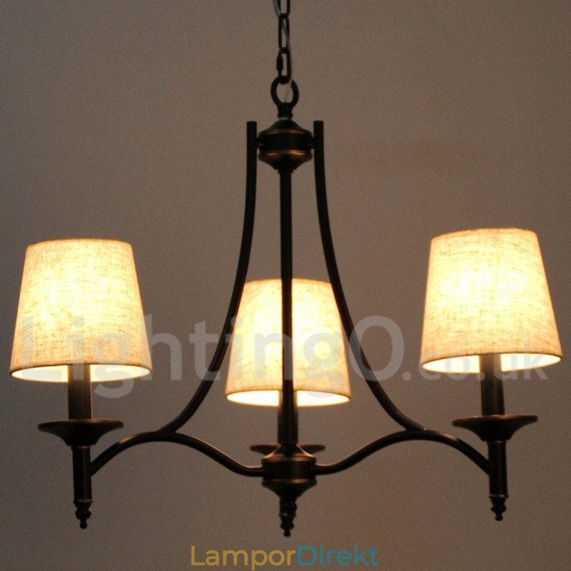 3 Ljus Rustik Retro Svart Modern Ljuskrona I Ljusstil