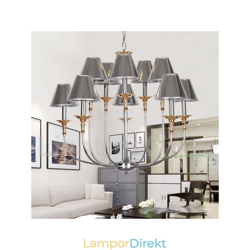 10 Ljus Modern Och Modern Ljuskrona I Kromljusstil