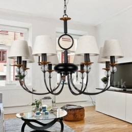 8 Ljus Rustik Retro Svart Medelhavsstil Modern Ljuskrona