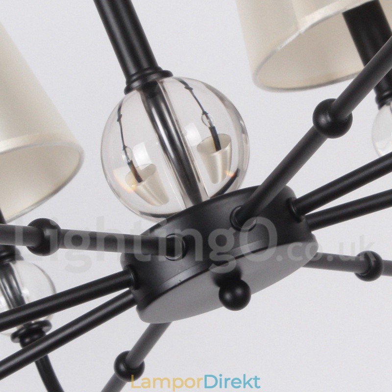 8 Ljus Rustik Retro Svart Modern Ljuskrona