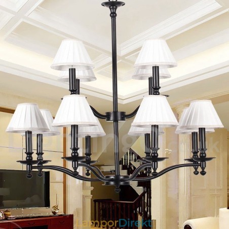 12 Ljus Retro 2-Vånings Stor Ljuskrona Ljuskrona I Ljusstil