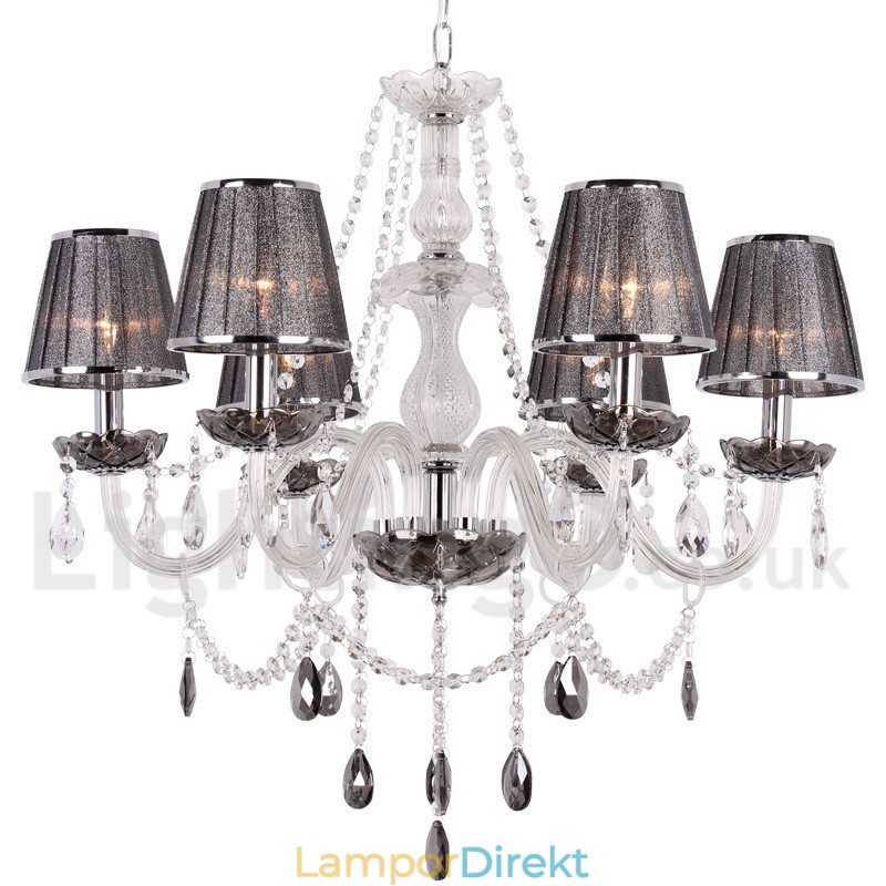 6 Ljus K9 Crystal Candle Style Ljuskrona