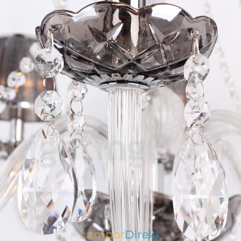 6 Ljus K9 Crystal Candle Style Ljuskrona