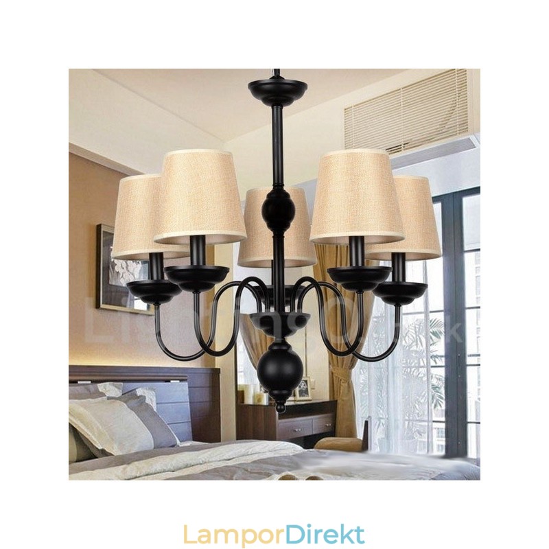 5 Ljus Rustik Retro Modern Ljuskrona I Ljusstil