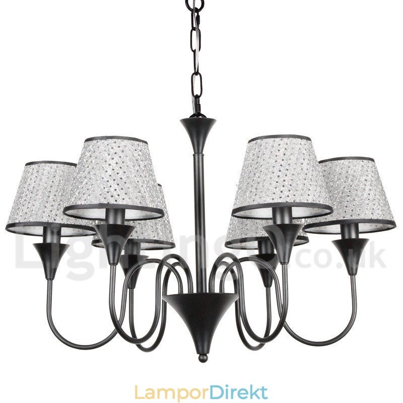 6 Ljus Rustik Modern Modern Retro Svart Ljuskrona