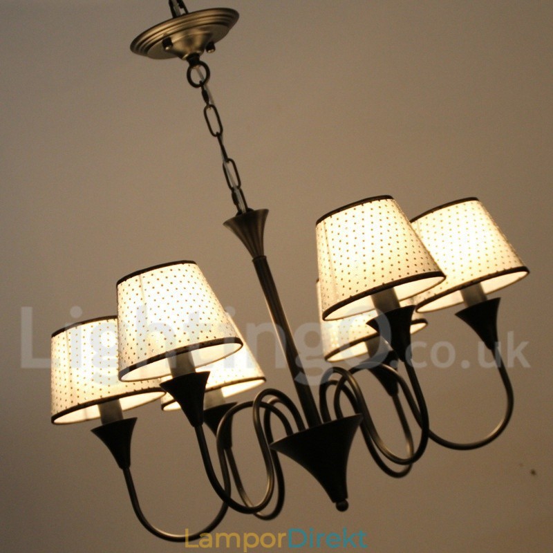 6 Ljus Rustik Modern Modern Retro Svart Ljuskrona