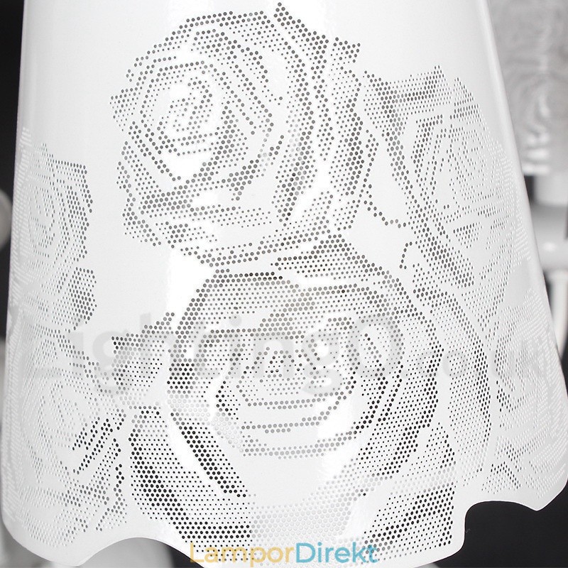 8 Ljus Modern Och Modern Ihålig Vit Ljuskrona