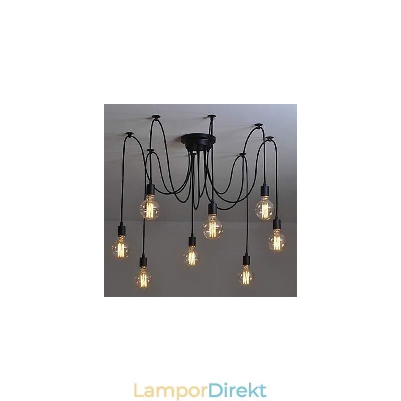 8 Ljus Ljuskrona Taklampa Traditionell Klassisk Retro Metall