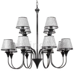 12 Ljus Rustik Modern Modern Retro Svart Ljuskrona I Ljusstil